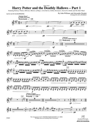 Harry Potter and the Deathly Hallows, Part 1, Suite from: E-flat Alto Saxophone