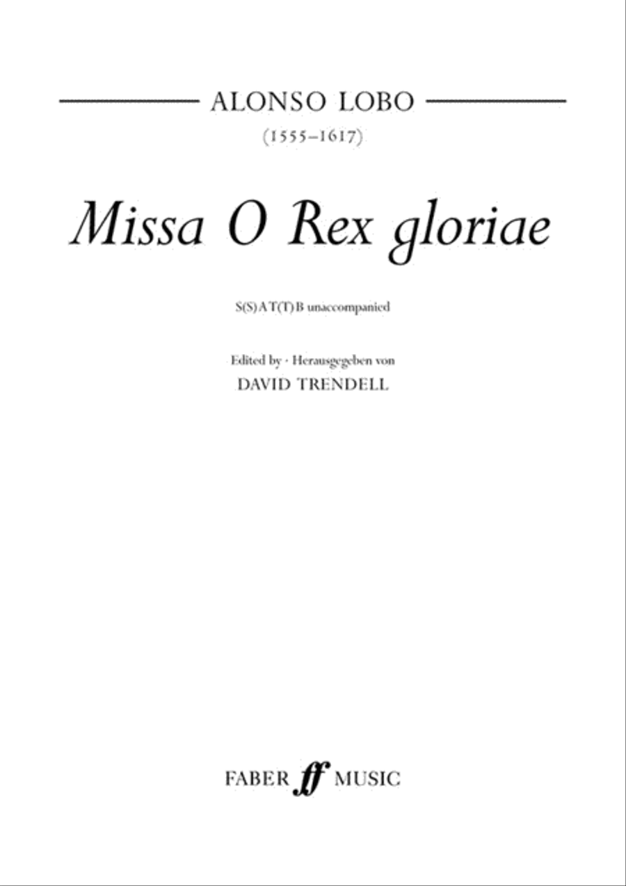 Missa O Rex Gloriae 4-Part - Sheet Music