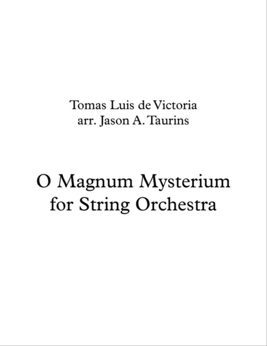 O Magnum Mysterium (de Victoria) image number null