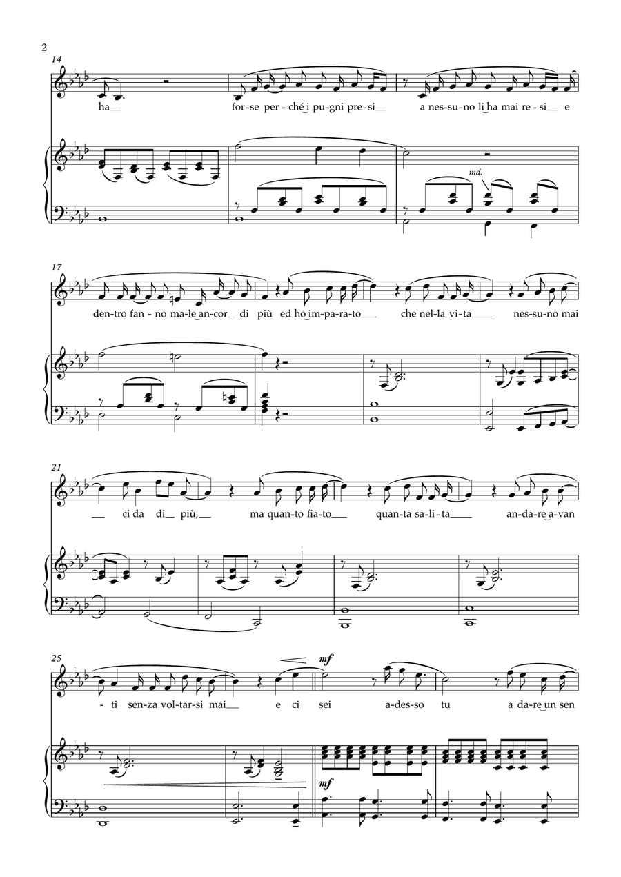 Adesso Tu Piano, Vocal scores gallery preview page 2