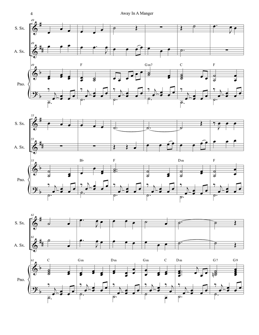 Duets for Soprano and Alto Saxophone for Christmas (Volume 1) Woodwind Duet scores gallery preview page 5