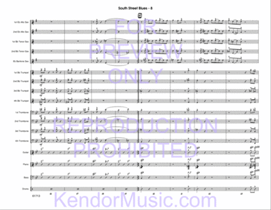 South Street Blues (Full Score) Jazz Ensemble scores gallery preview page 9