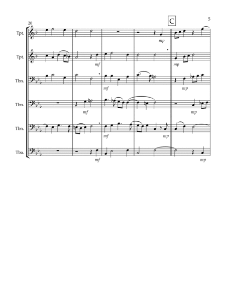 Sing Joyfully (Eb) ( Brass Sextet) (2 Trp, 3 Trb, 1 Tuba)