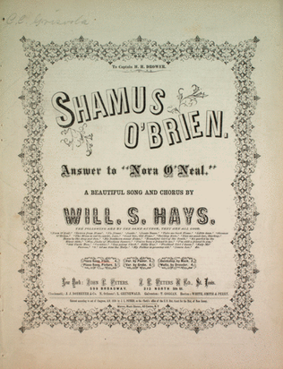 Shamus O'Brien. A Beautiful Song and Chorus