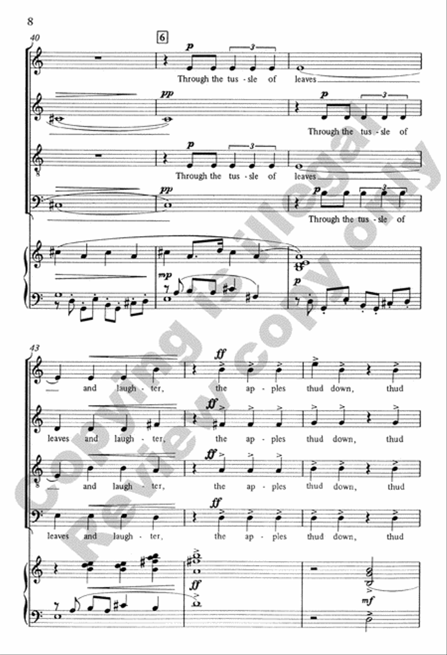 Three Summer Scenes: 3. Picking Apples SSA scores gallery preview page 9