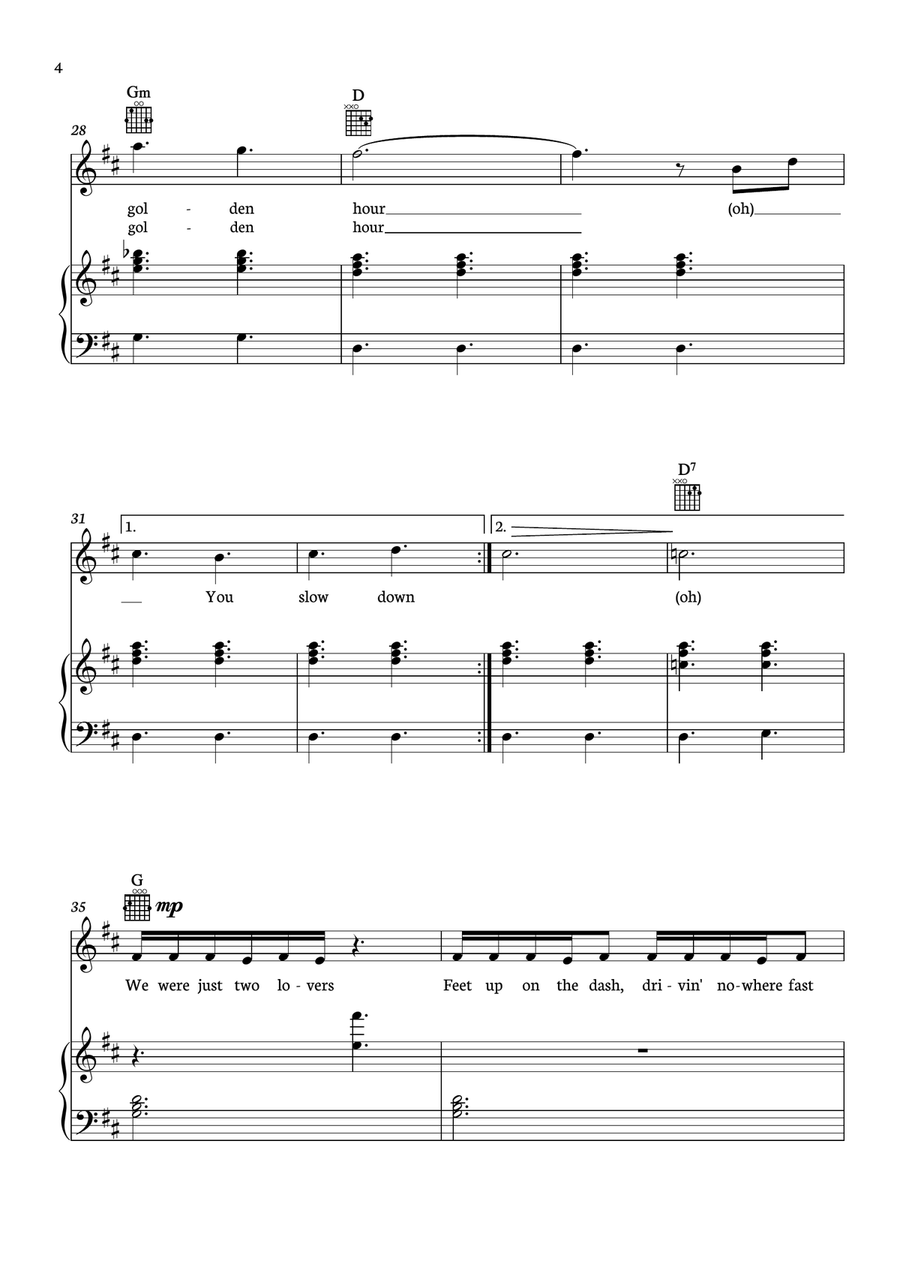 Golden Hour Piano, Vocal scores gallery preview page 4