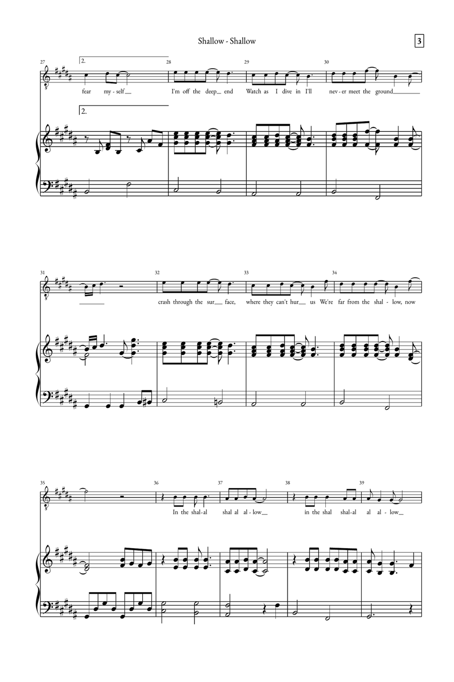 Shallow A Cappella scores gallery preview page 3