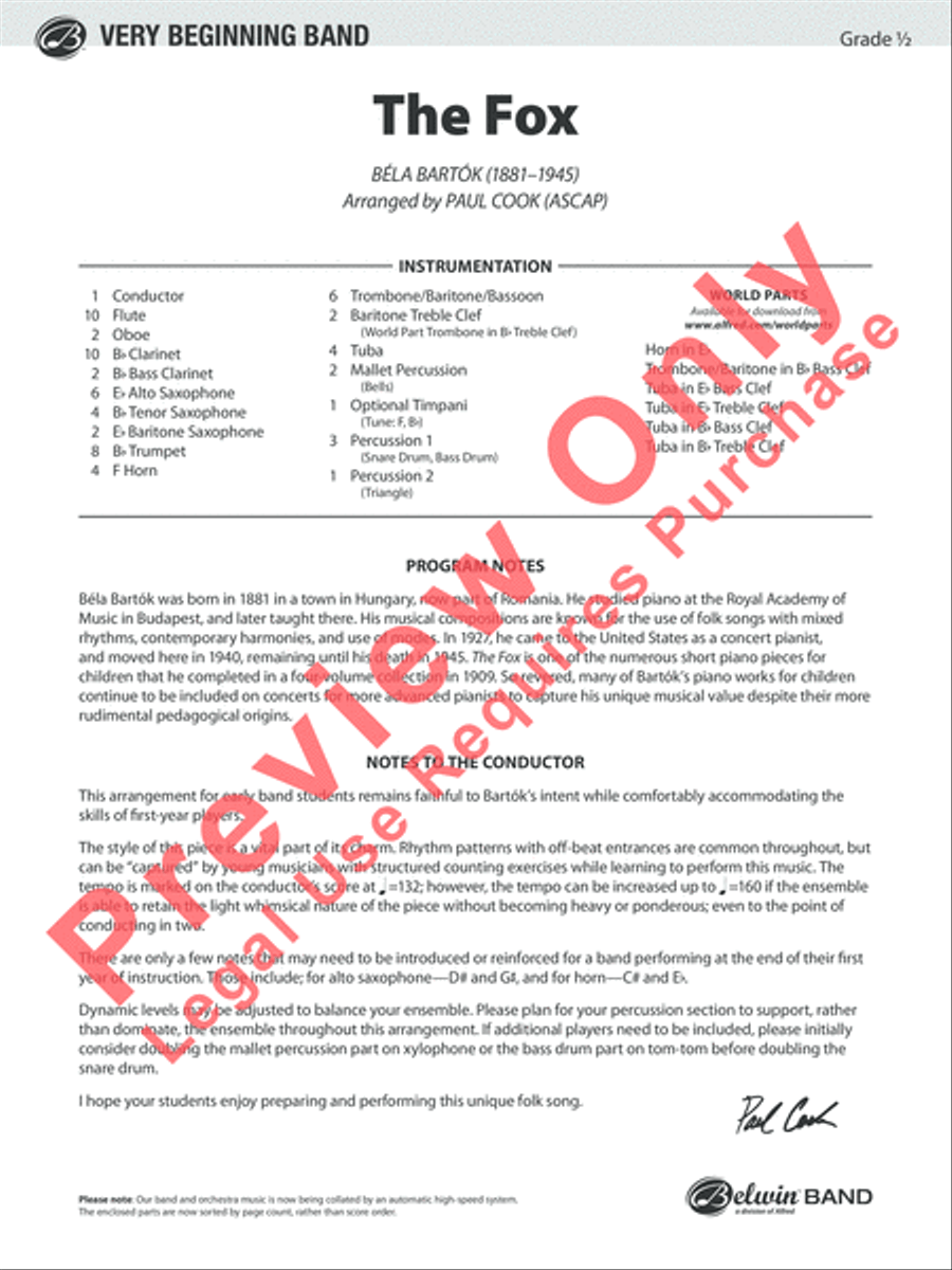 The Fox Concert Band scores gallery preview page 2
