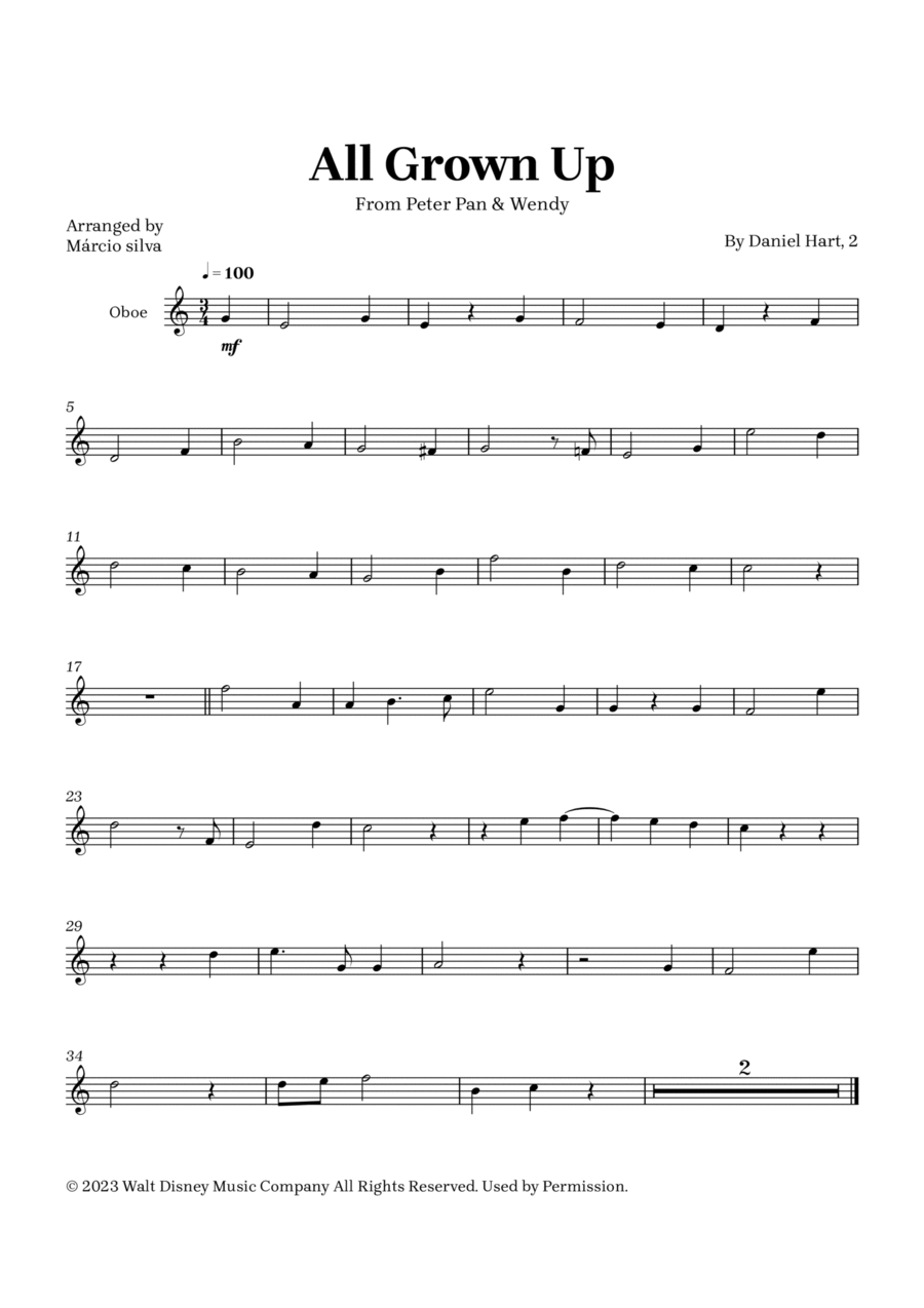 All Grown Up Oboe Solo scores gallery preview page 1