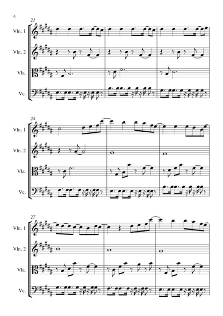 Payphone String Quartet scores gallery preview page 5