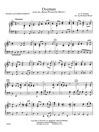 Overture from the "Royal Fireworks Music": Piano Accompaniment