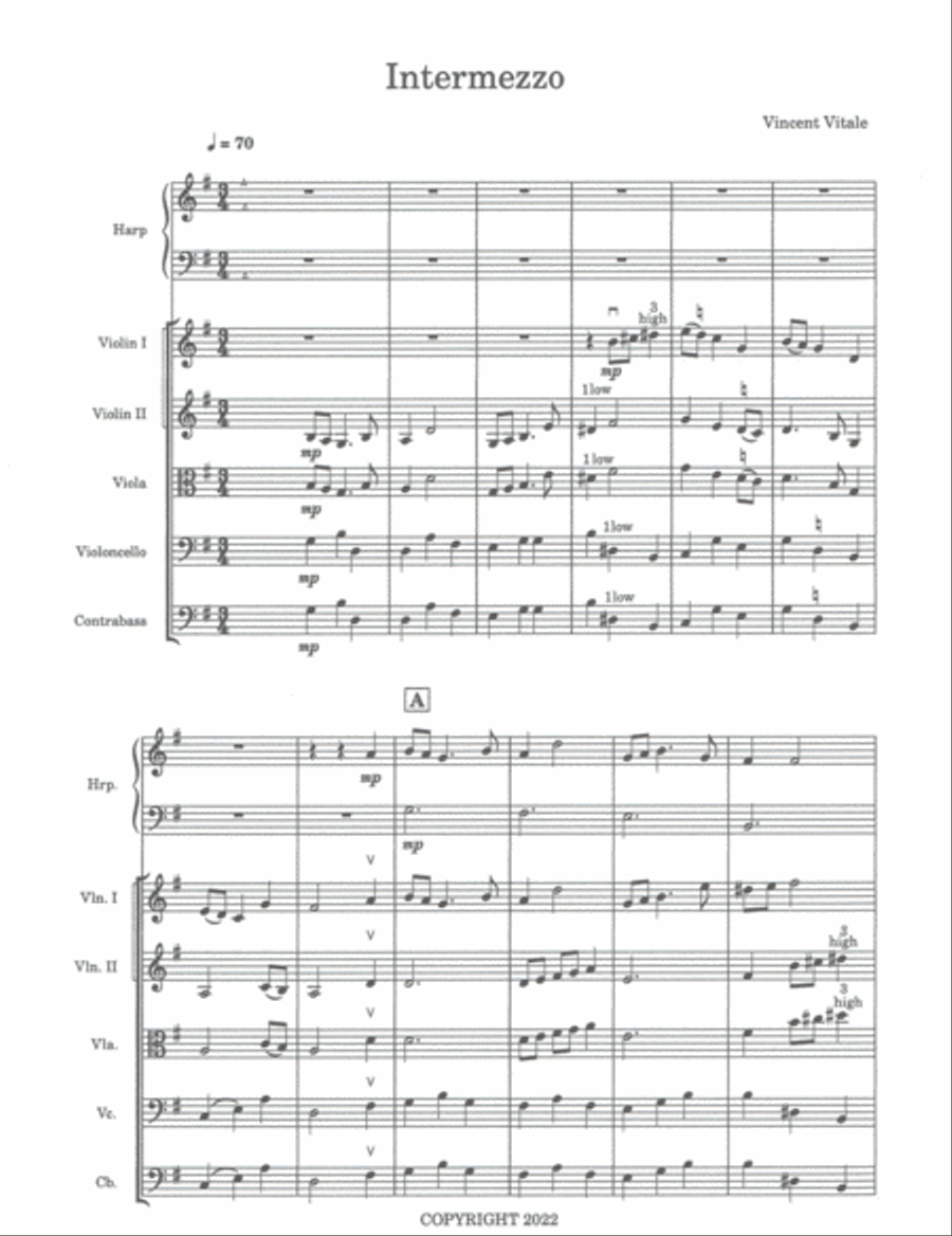 INTERMEZZO (w/opt. harp-elementary medium easy) String Orchestra scores gallery preview page 2