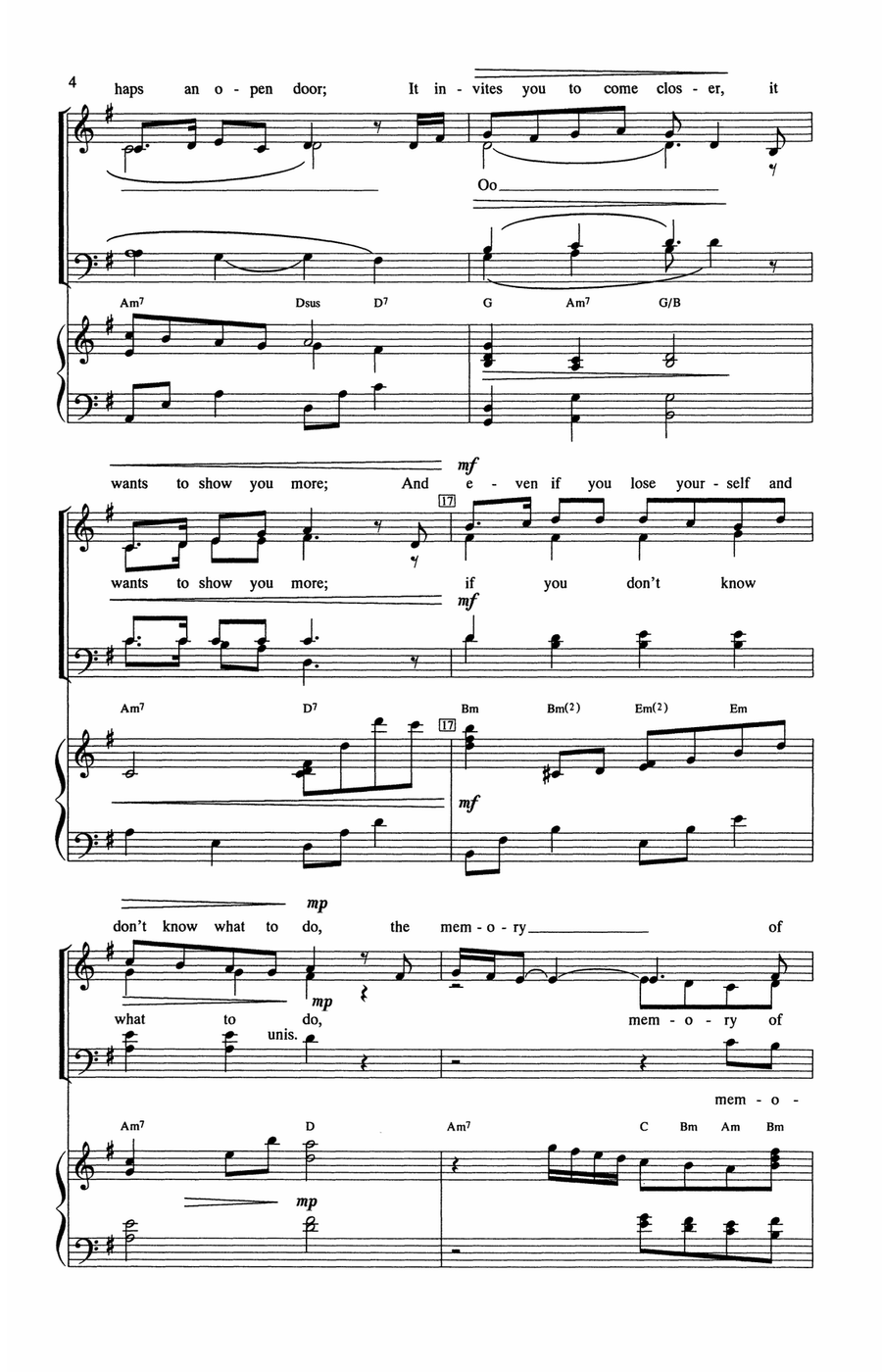 Perhaps Love (arr. Audrey Snyder) 4-Part scores gallery preview page 3