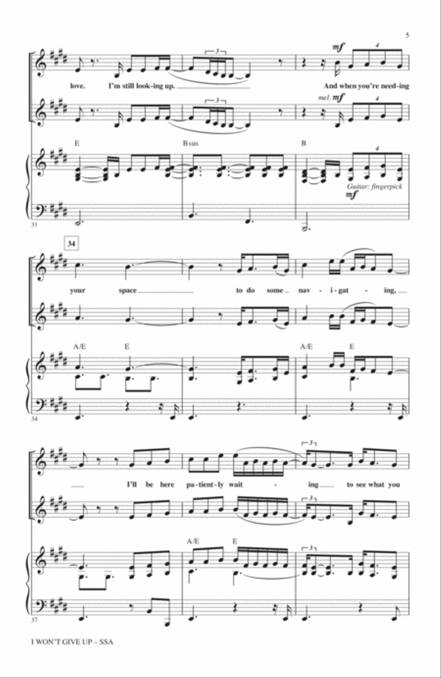 I Won't Give Up SSA scores gallery preview page 4