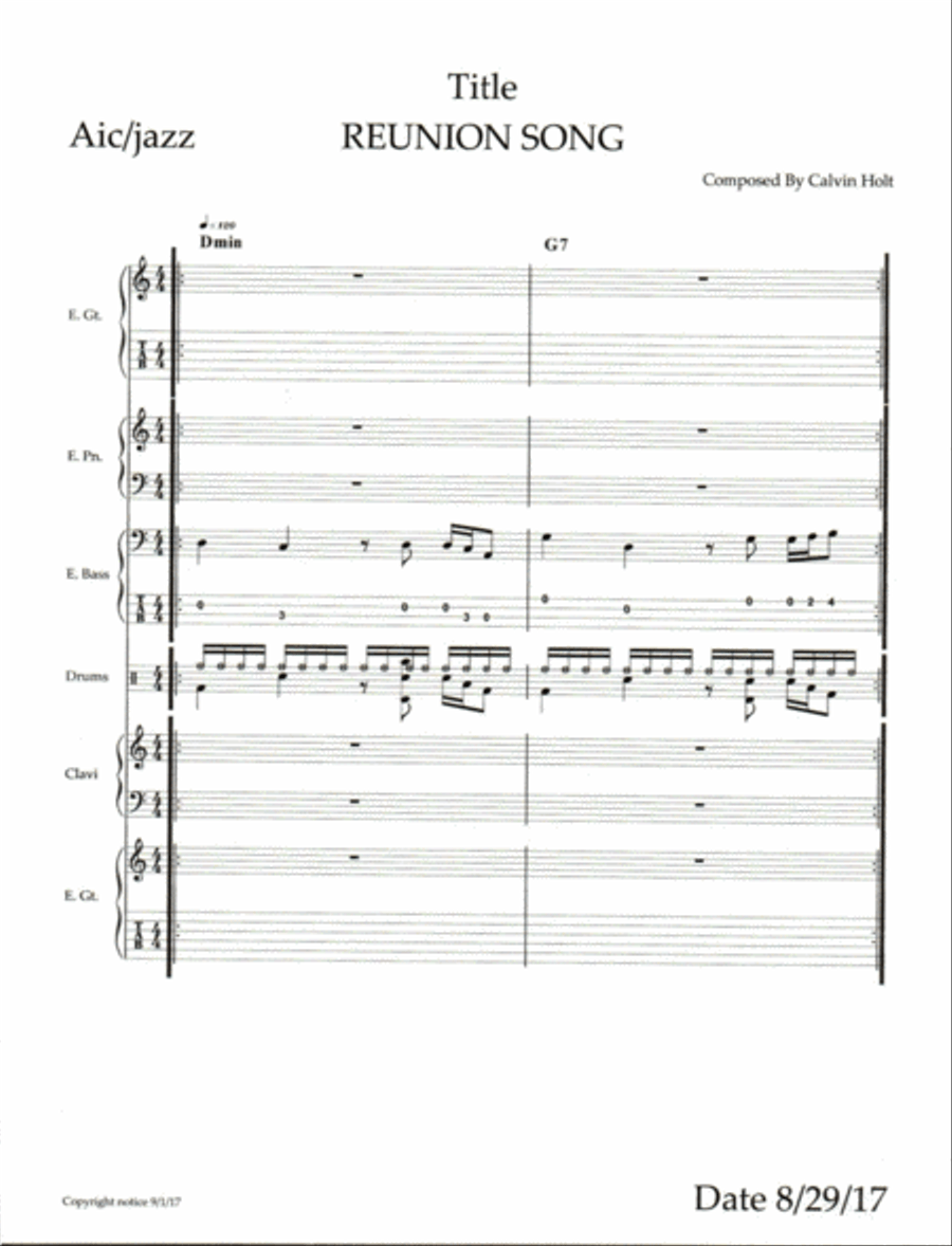 REUNION SONG Jazz Ensemble scores gallery preview page 1