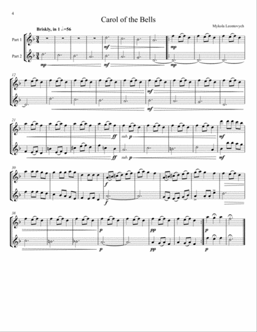 Twenty-One Christmas Carols for Saxophone Duet Woodwind Duet scores gallery preview page 4