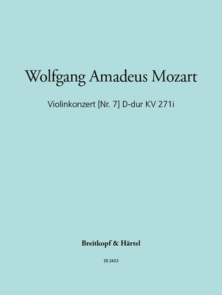 Book cover for Violin Concerto [No. 7] in D major K. 271i
