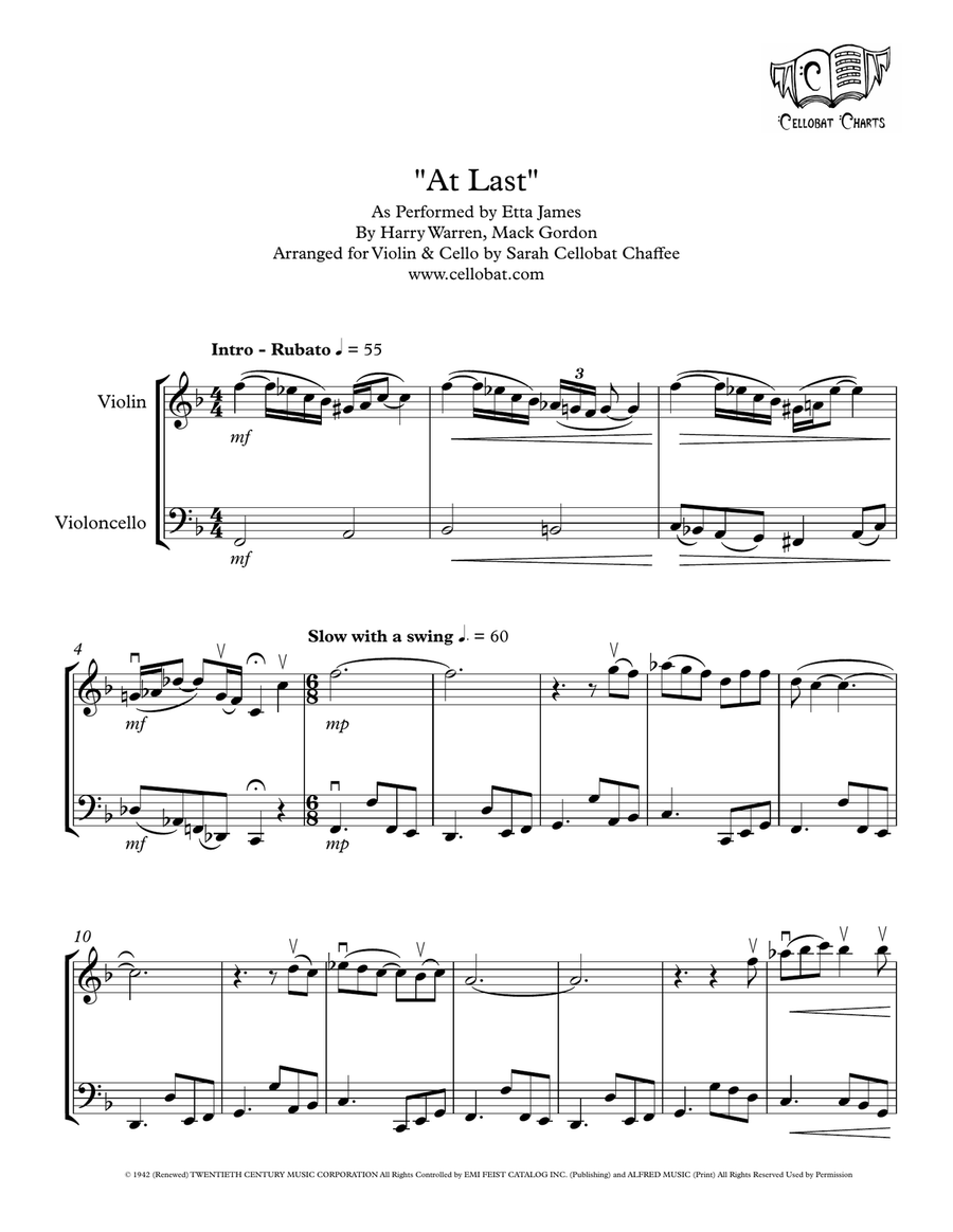 At Last String Duet scores gallery preview page 1