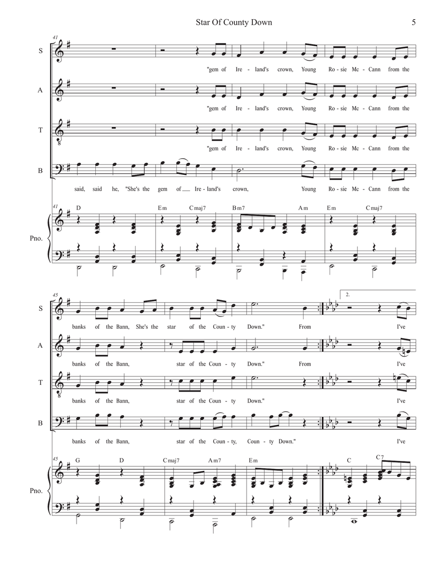 Star Of County Down (SATB) 4-Part scores gallery preview page 5