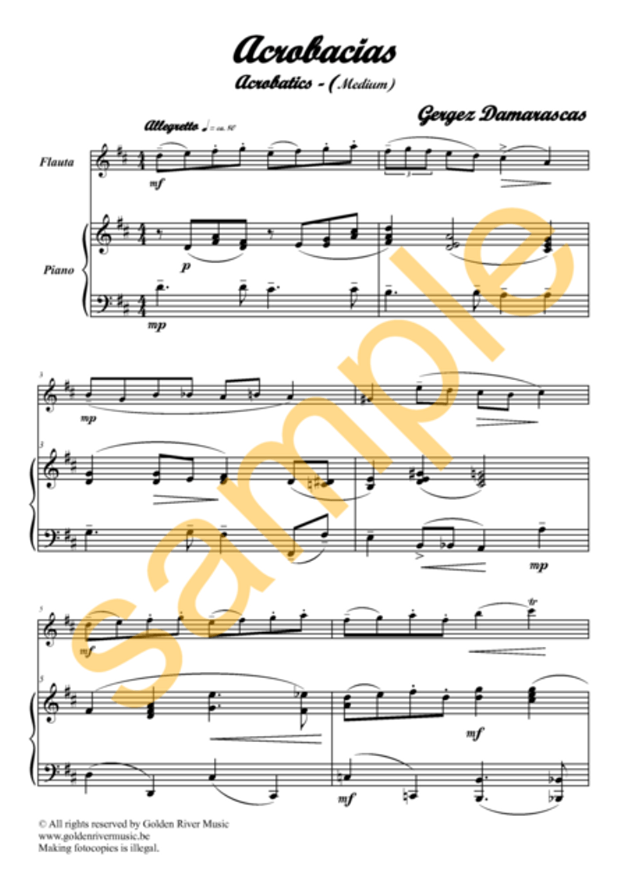Acrobacias / Acrobatics for flute Flute Solo scores gallery preview page 2