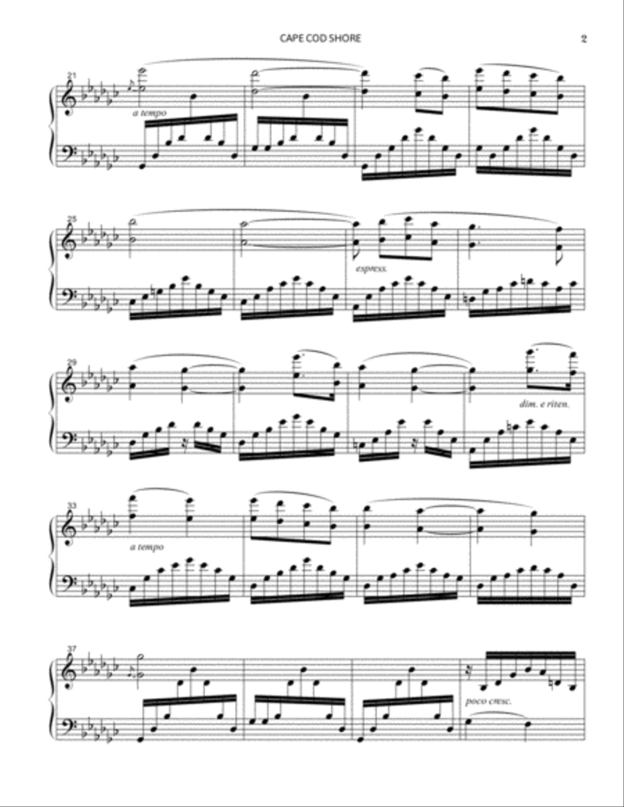 Cape Cod Shore Piano Solo scores gallery preview page 3