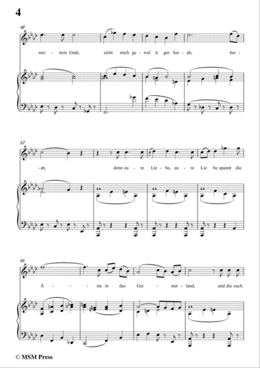Schubert-An die Freunde(To My Friends),D.654,in a flat minor,for Voice&Piano Voice scores gallery preview page 6