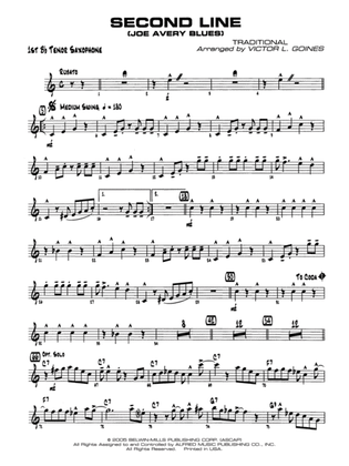Second Line (Joe Avery Blues): B-flat Tenor Saxophone