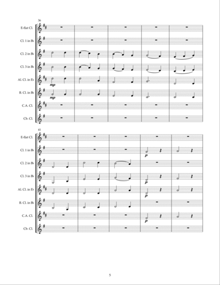 Bring a Torch, Jeannette, Isabella Woodwind Ensemble scores gallery preview page 5