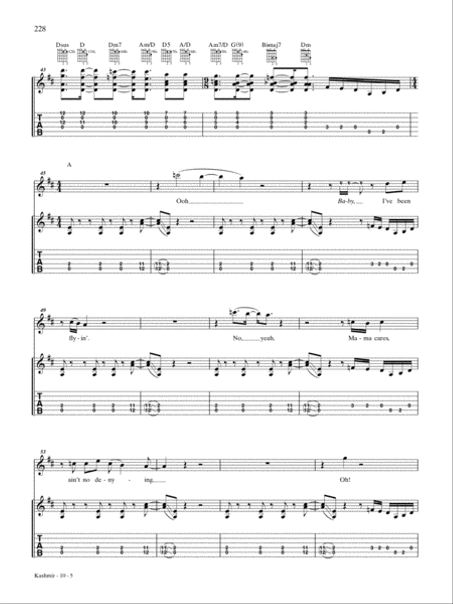 Kashmir Kashmir Guitar Tablature scores gallery preview page 5