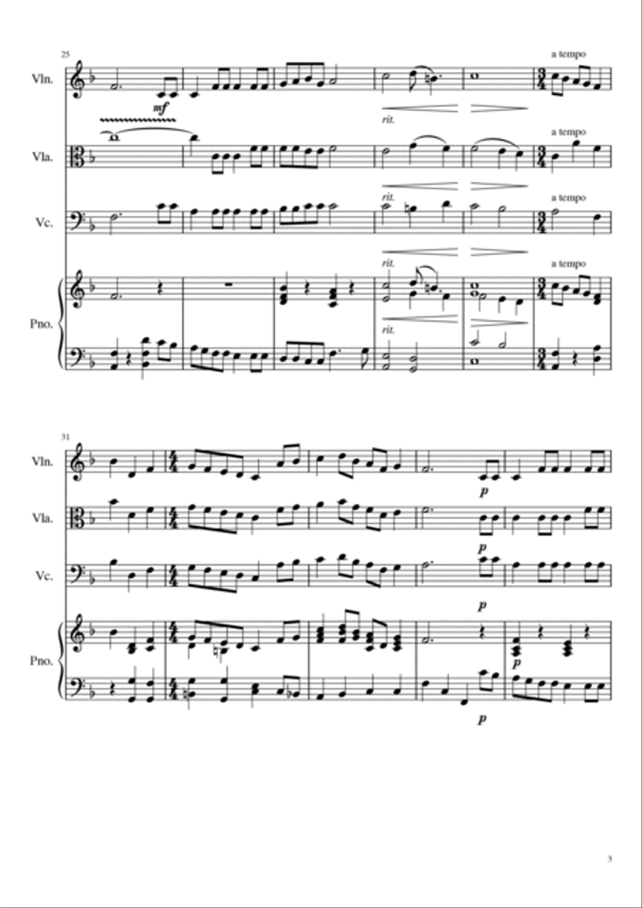 The Twelve Days Of Christmas Piano Quartet scores gallery preview page 3