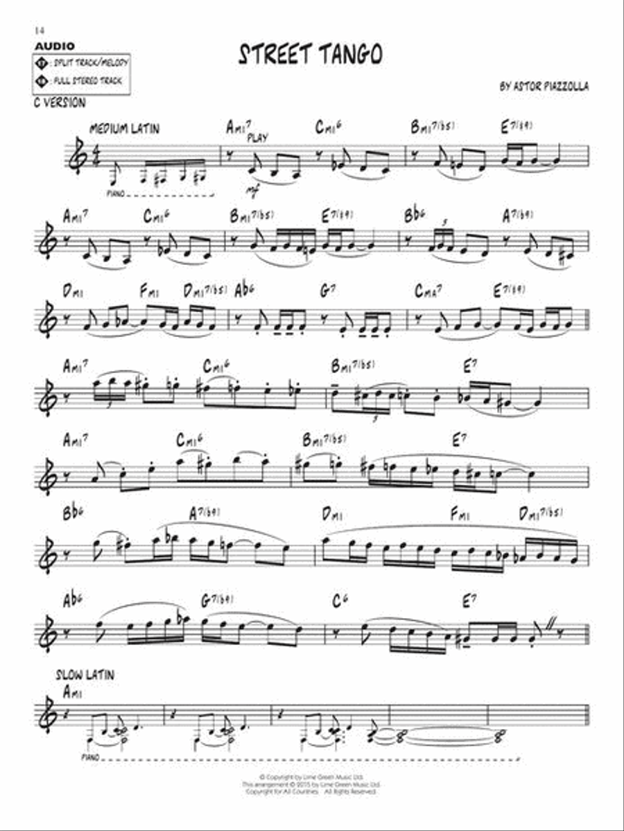 Piazzolla – Ten Favorite Tunes C Instrument scores gallery preview page 6