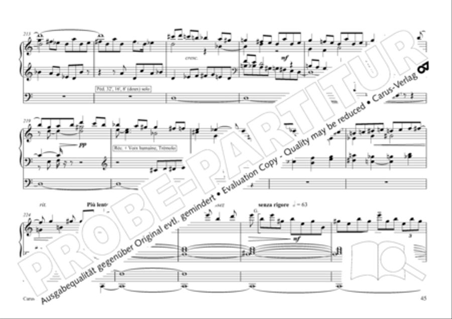 Tournemire: Funf Improvisationen fur Orgel solo Organ Solo scores gallery preview page 45