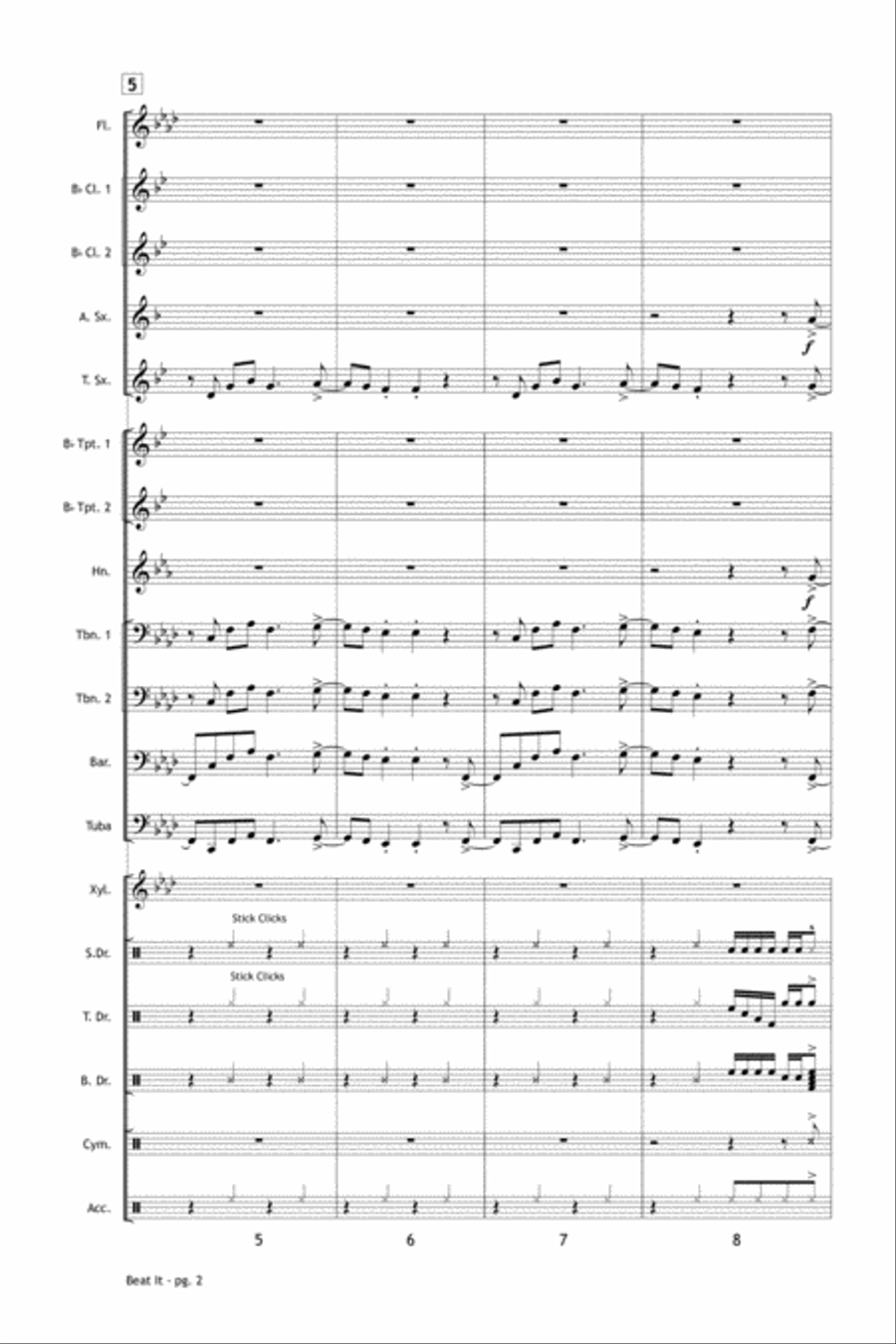 Beat It Marching Band scores gallery preview page 3