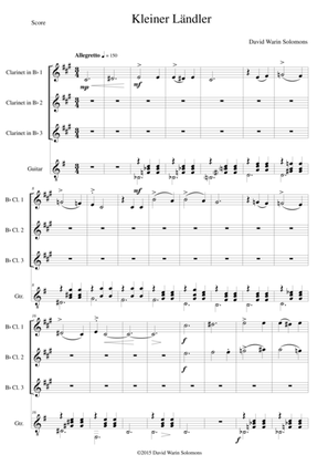 Ländler (Laendler) for 3 clarinets and guitar