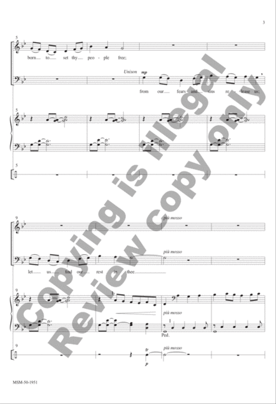 Come, Thou Long-Expected Jesus 4-Part scores gallery preview page 3