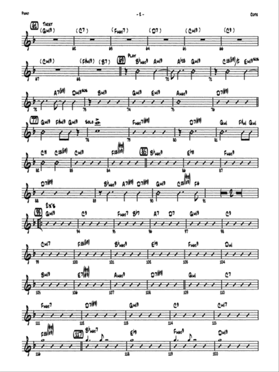 Cute: Piano Accompaniment Jazz Ensemble scores gallery preview page 2