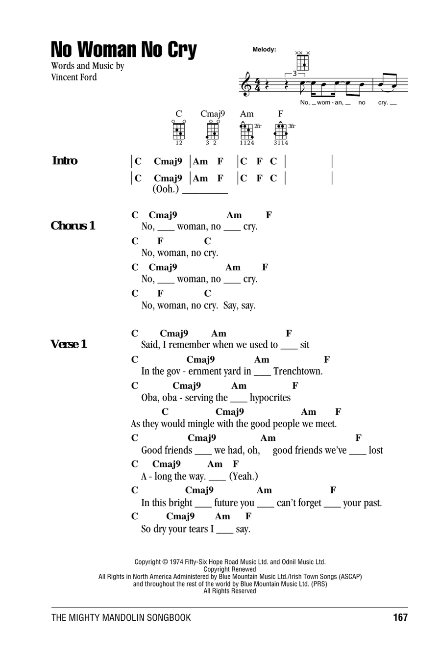 No Woman No Cry Mandolin scores gallery preview page 1