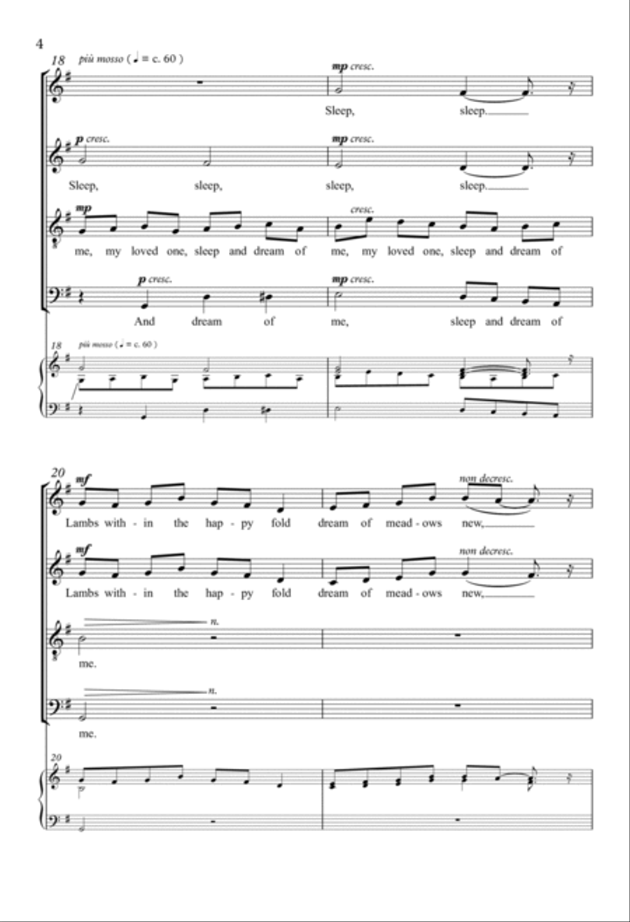 Sleep, My Loved One 4-Part scores gallery preview page 3