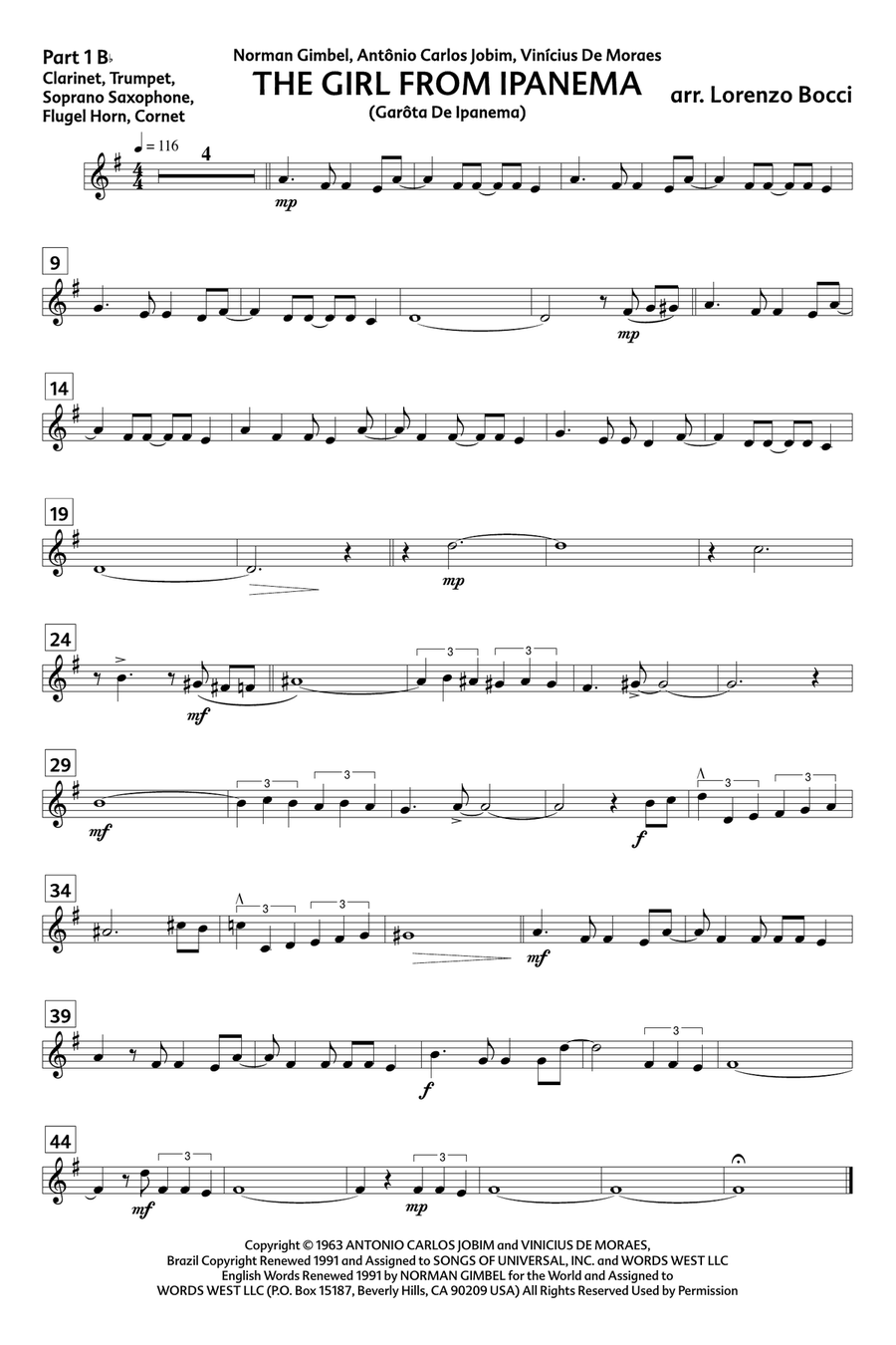 The Girl From Ipanema (Garôta De Ipanema) Concert Band scores gallery preview page 4