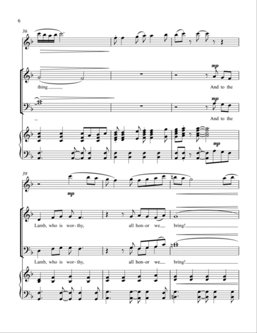 We Are The Body of Christ (SATB, Piano, Opt. Flute) 4-Part scores gallery preview page 6