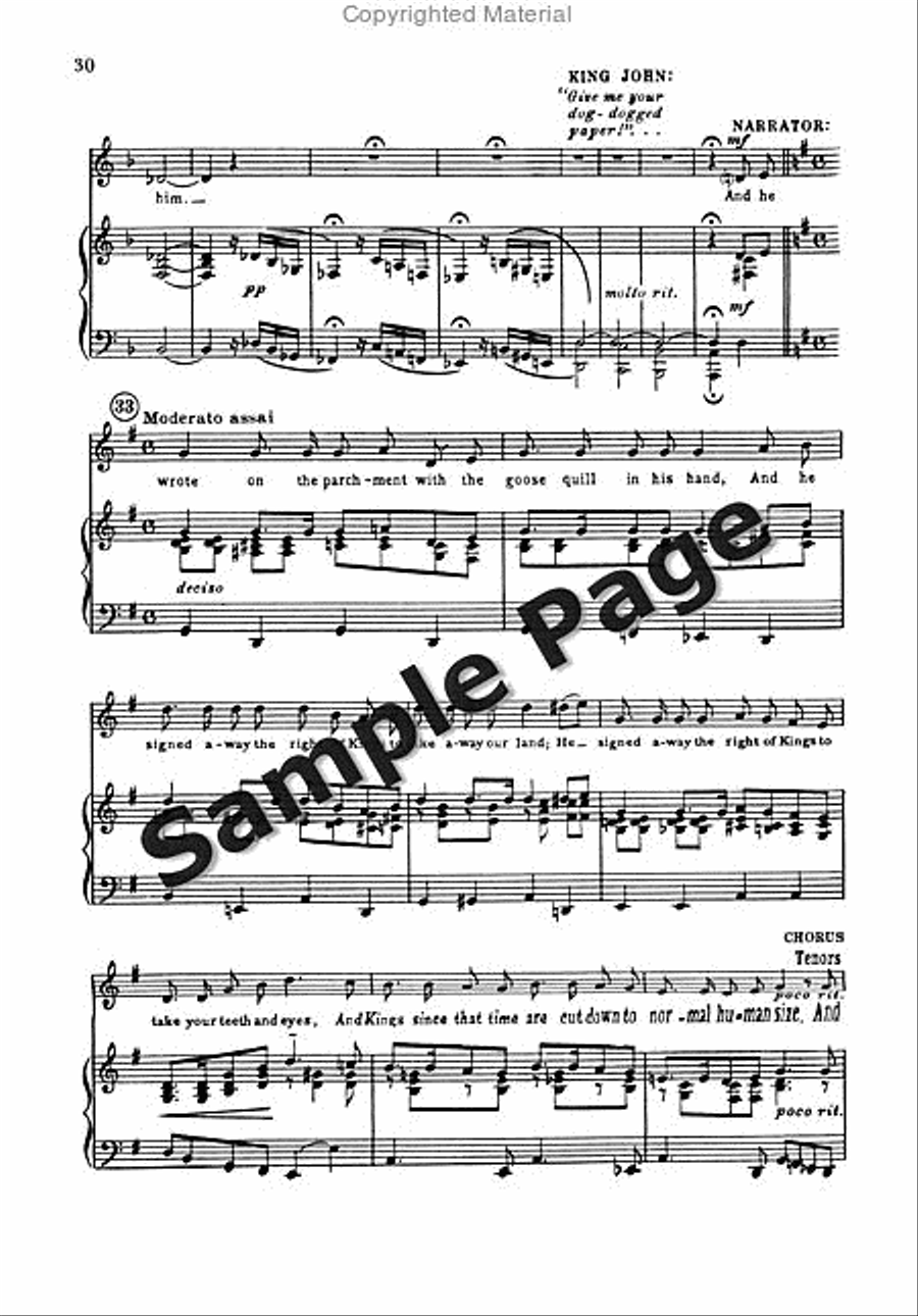 Ballad of Magna Carta 4-Part scores gallery preview page 31