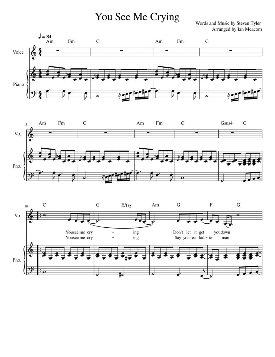 You See Me Crying You See Me Crying Voice scores gallery preview page 1