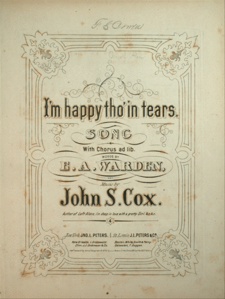 I'm Happy Tho' in Tears. Song 4-Part scores gallery preview page 1