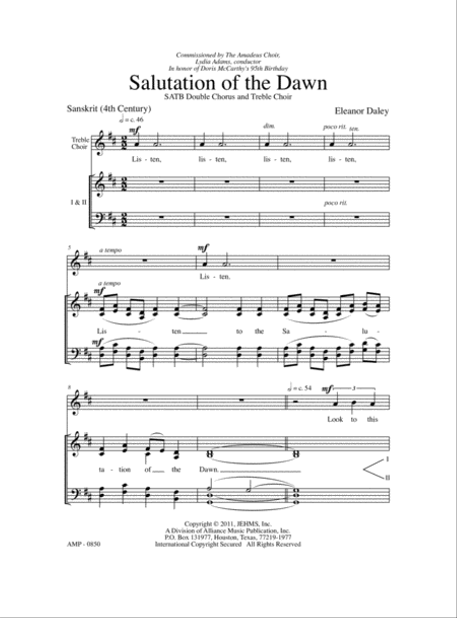 Salutation of the Dawn 4-Part scores gallery preview page 2