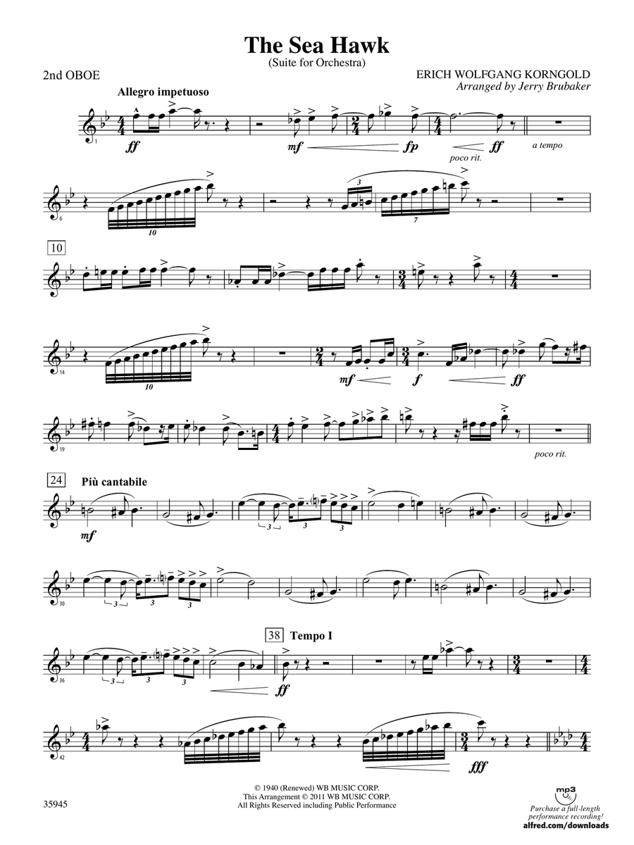 The Sea Hawk: 2nd Oboe