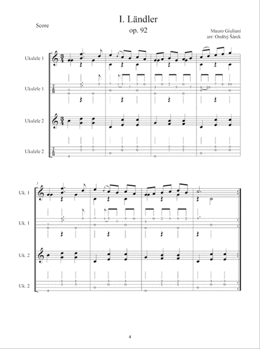 Mauro Giuliani arranged for Ukulele Duet Ukulele scores gallery preview page 5