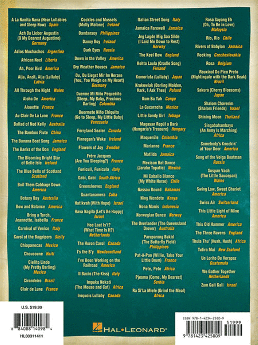 World Music Songbook Piano, Vocal, Guitar scores gallery preview page 2