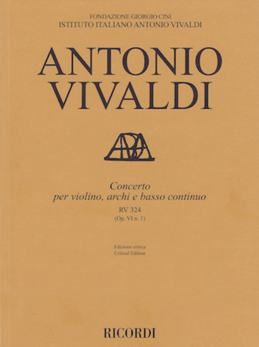 Concerto for Violin, Strings and Basso Continuo – RV324, Op. 6 No. 1 String Orchestra scores gallery preview page 1