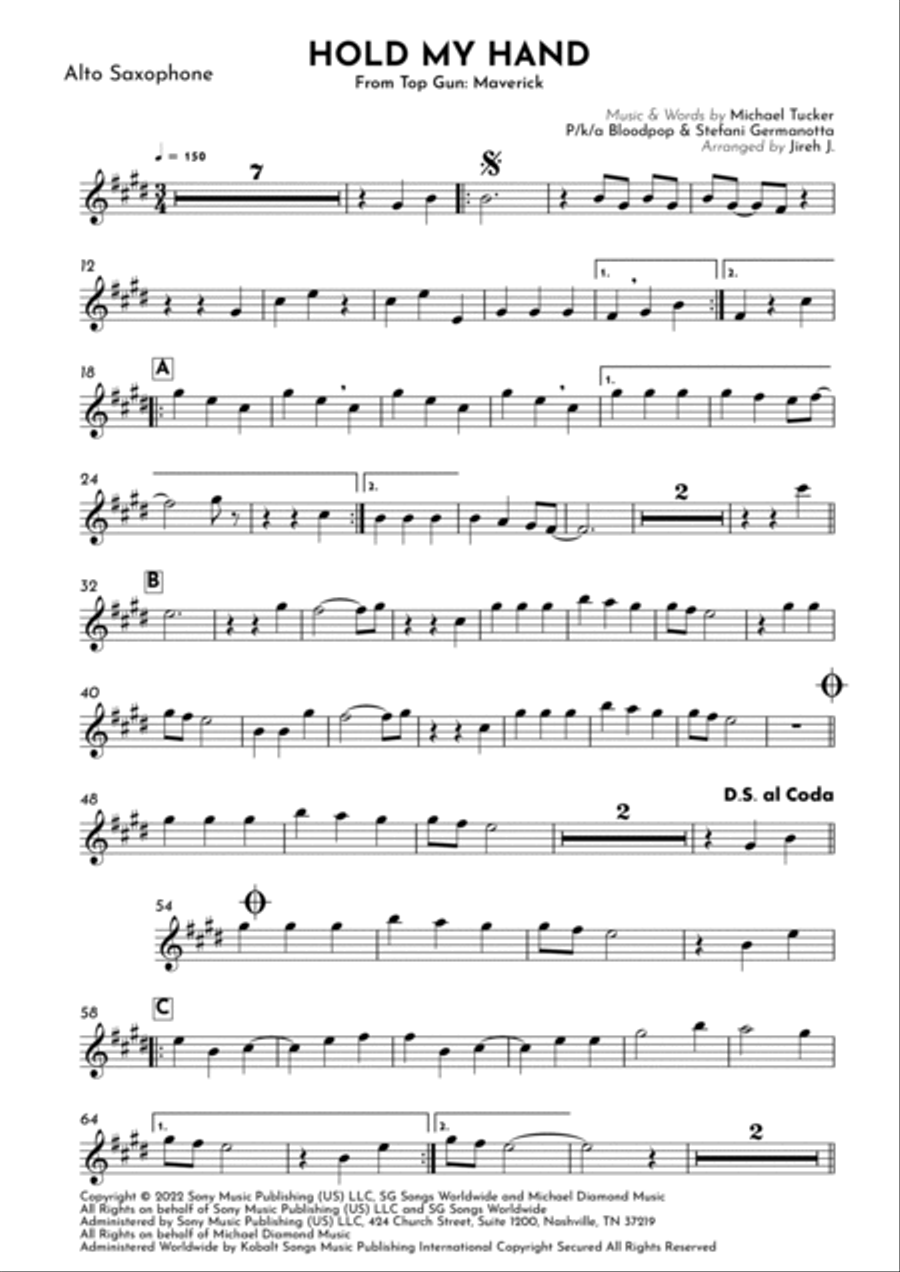 Hold My Hand Alto Saxophone scores gallery preview page 2
