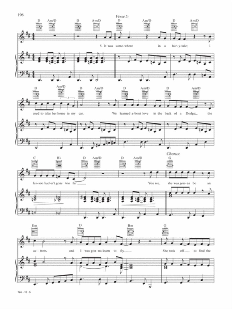 Taxi Piano, Vocal, Guitar scores gallery preview page 5
